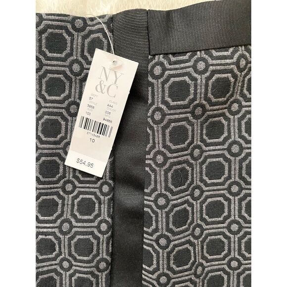 NWT New York & Company Geometric Print Pencil Skirt with Ribbon Detailing - Picture 4 of 10